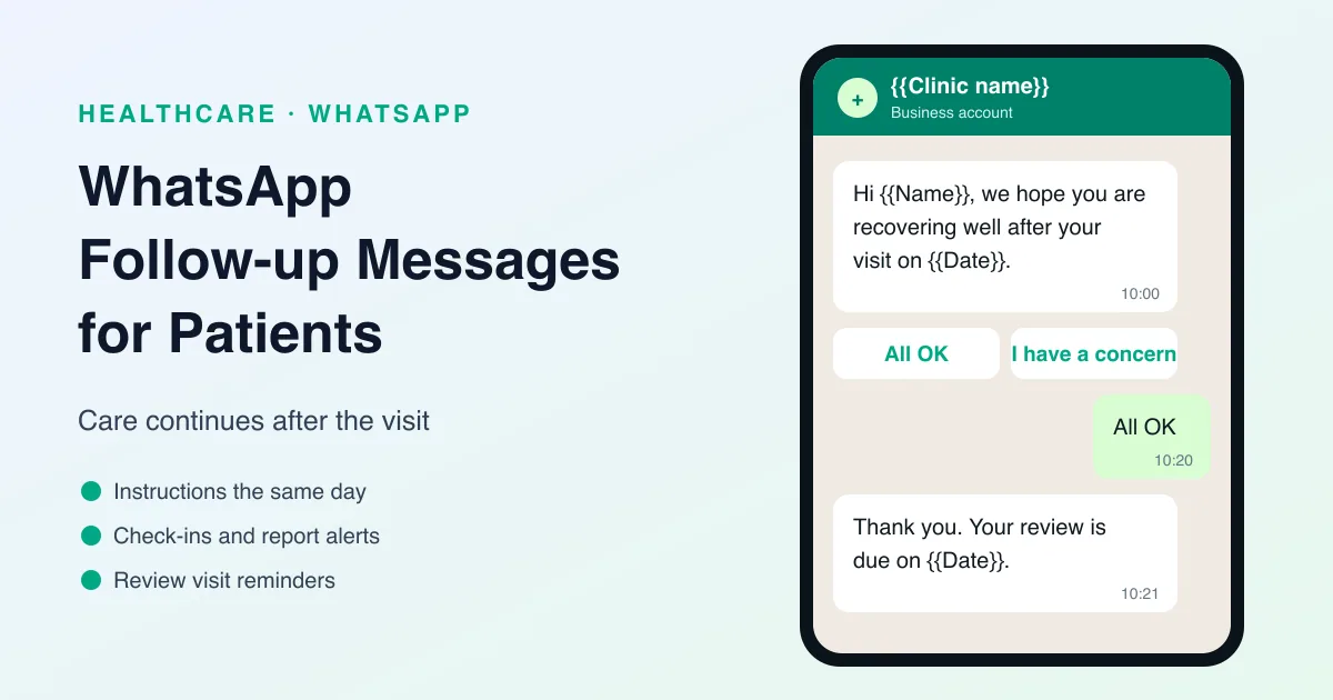 WhatsApp follow-up messages for patients