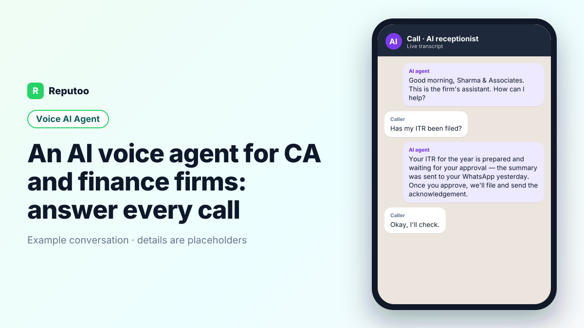 Example WhatsApp conversation for CA and finance firms — AI voice agent