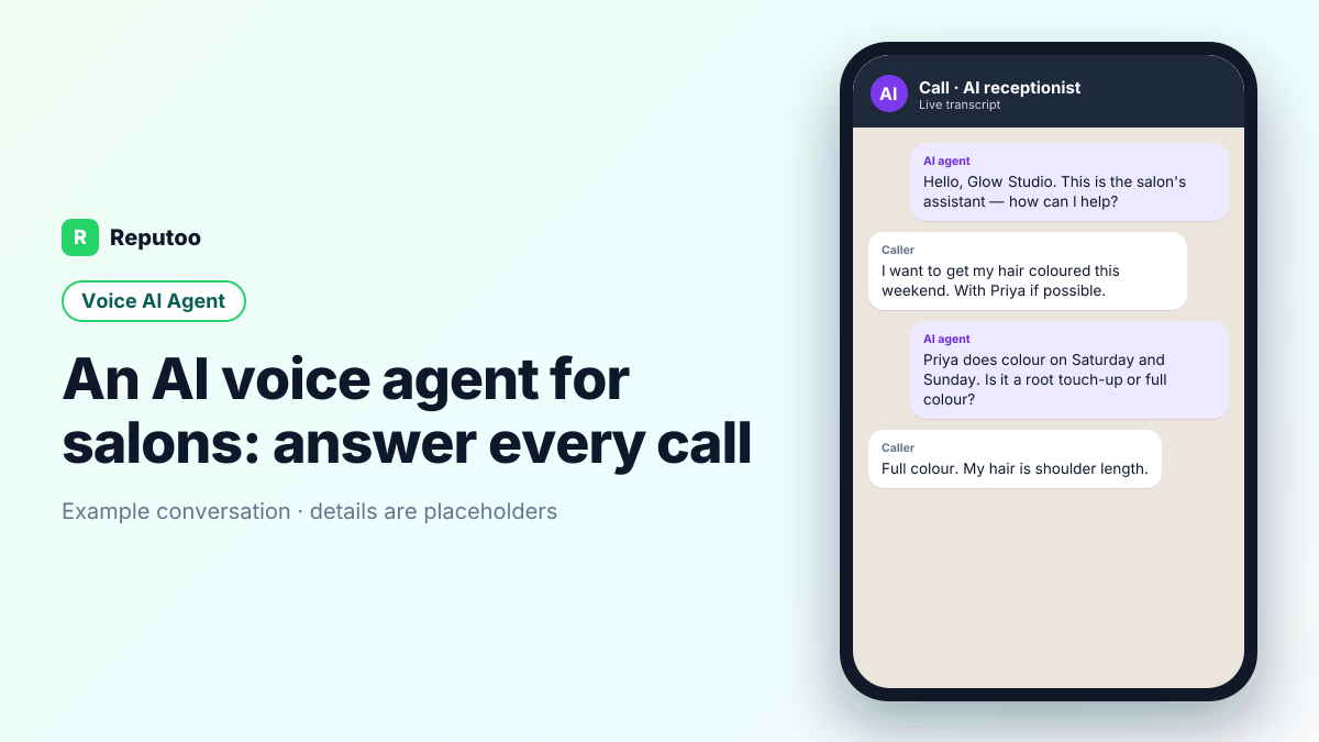 Example WhatsApp conversation for salons — AI voice agent