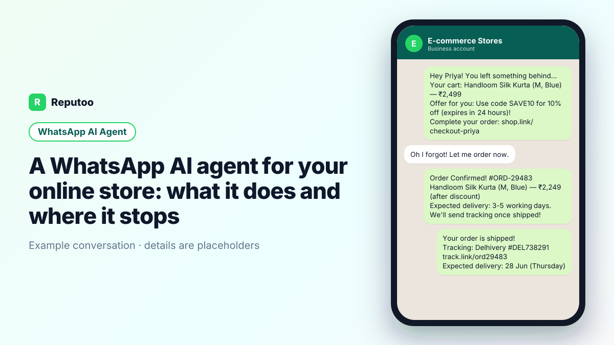 Example WhatsApp conversation for online stores — WhatsApp AI agent