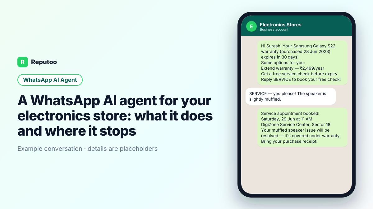 Example WhatsApp conversation for electronics stores — WhatsApp AI agent