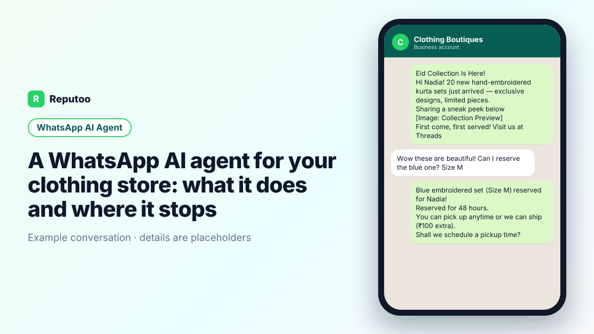 Example WhatsApp conversation for clothing stores — WhatsApp AI agent