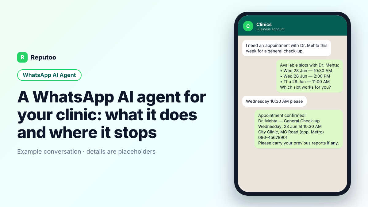 Example WhatsApp conversation for clinics — WhatsApp AI agent