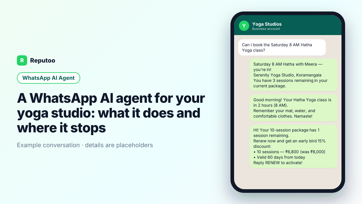 Example WhatsApp conversation for yoga studios — WhatsApp AI agent