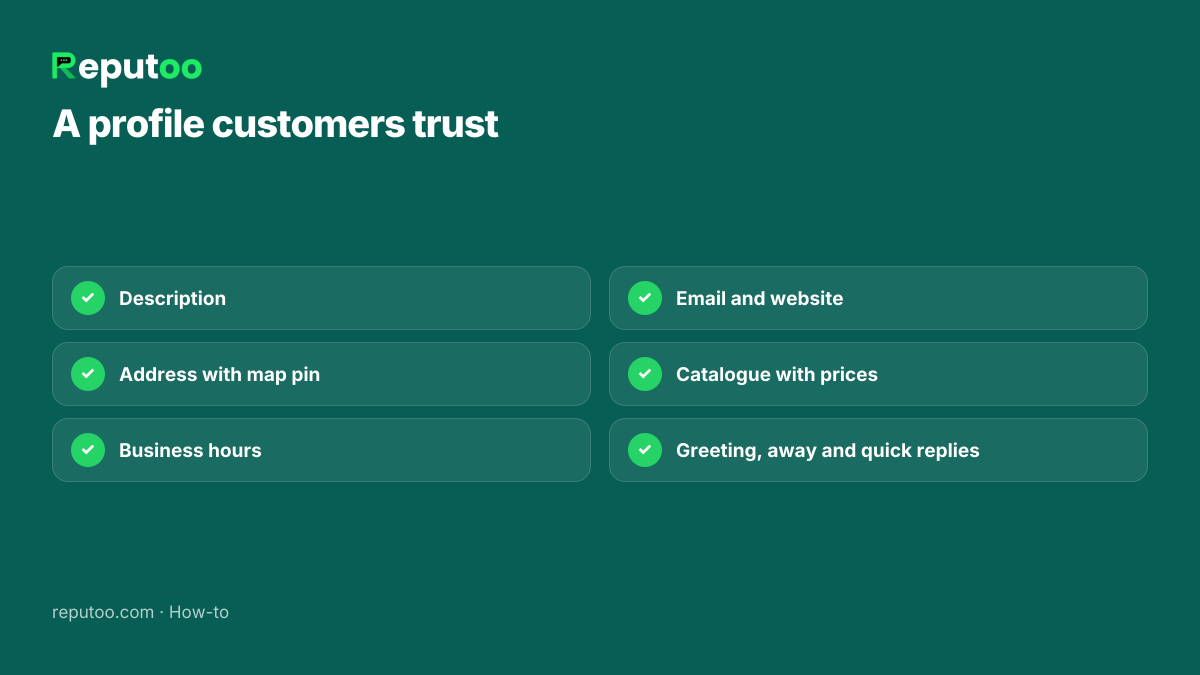 WhatsApp Business profile fields to complete