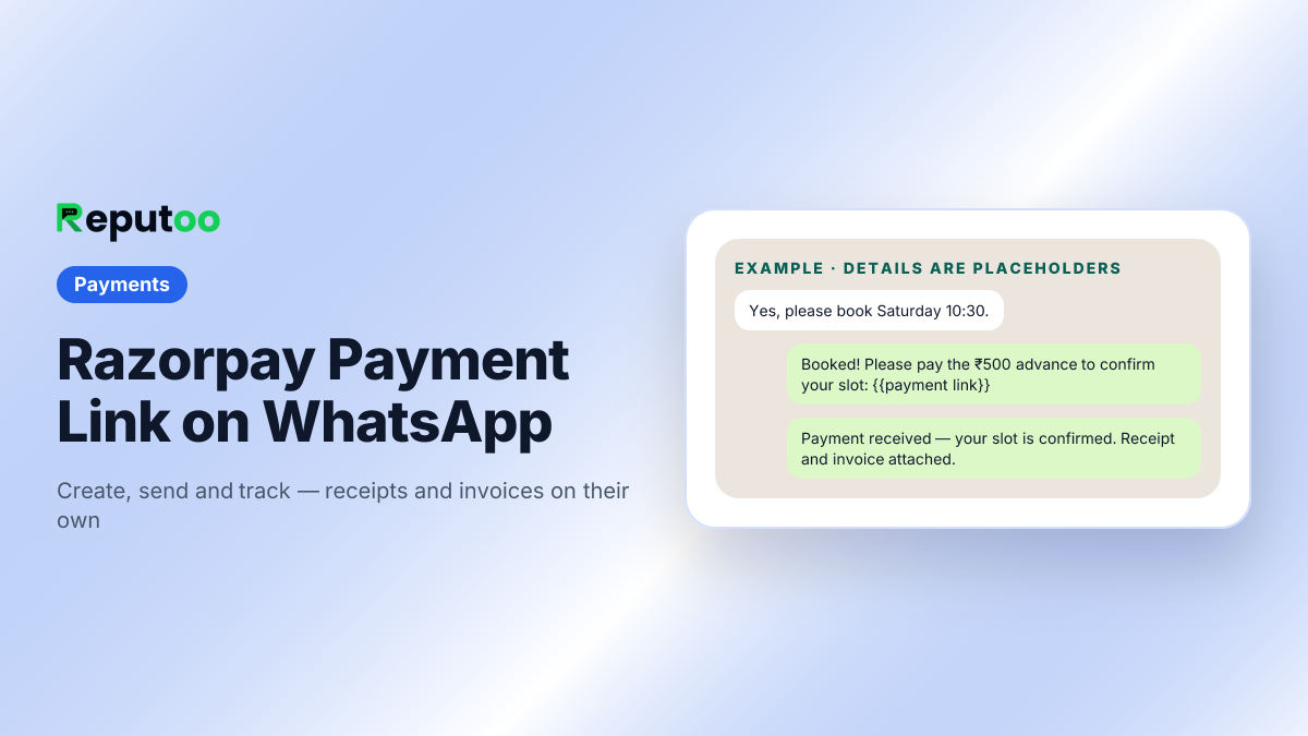 Razorpay payment link sent on WhatsApp