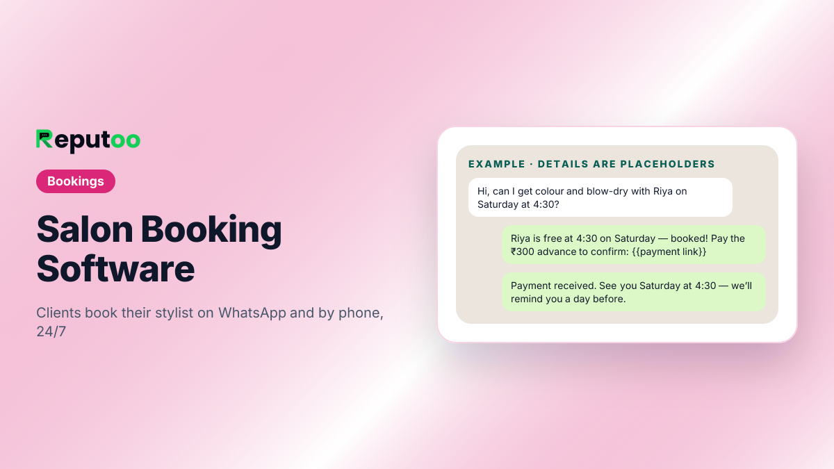 Salon booking software on WhatsApp