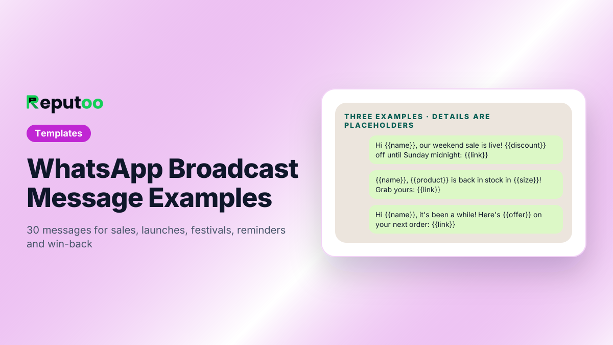 WhatsApp broadcast message examples for businesses
