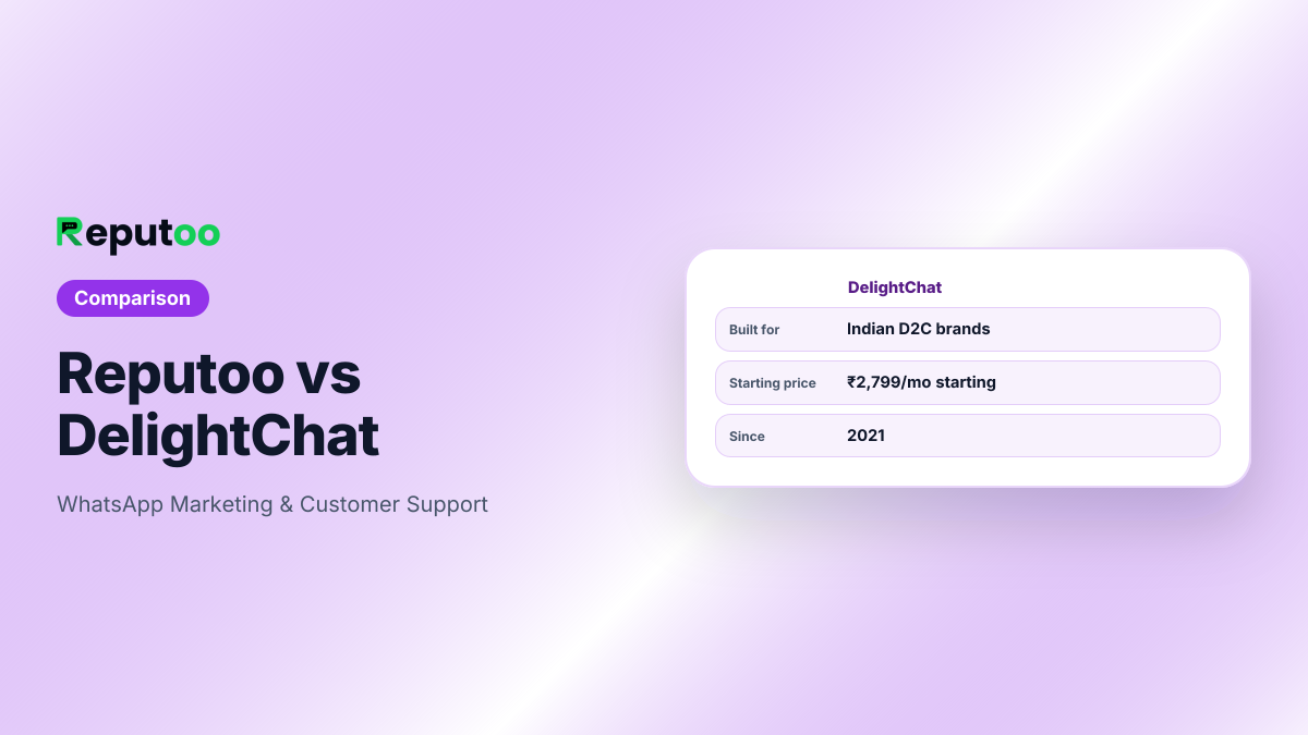 DelightChat: WhatsApp Marketing & Customer Support. Built for Indian D2C brands. Starting price ₹2,799/mo starting.