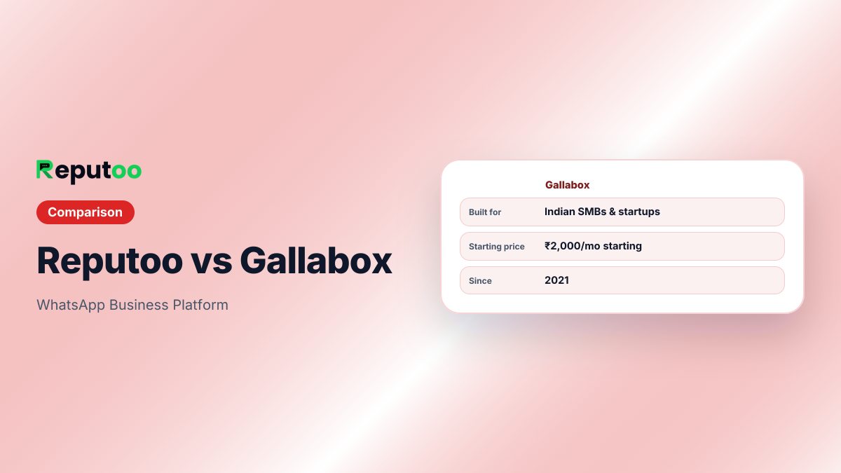 Gallabox: WhatsApp Business Platform. Built for Indian SMBs & startups. Starting price ₹2,000/mo starting.