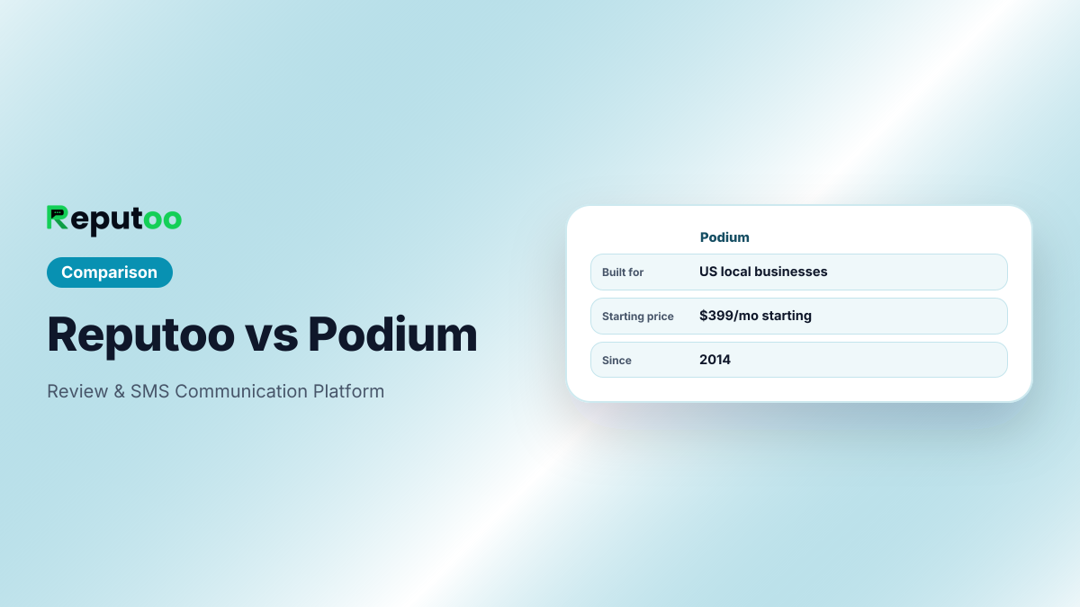 Podium: Review & SMS Communication Platform. Built for US local businesses. Starting price $399/mo starting.