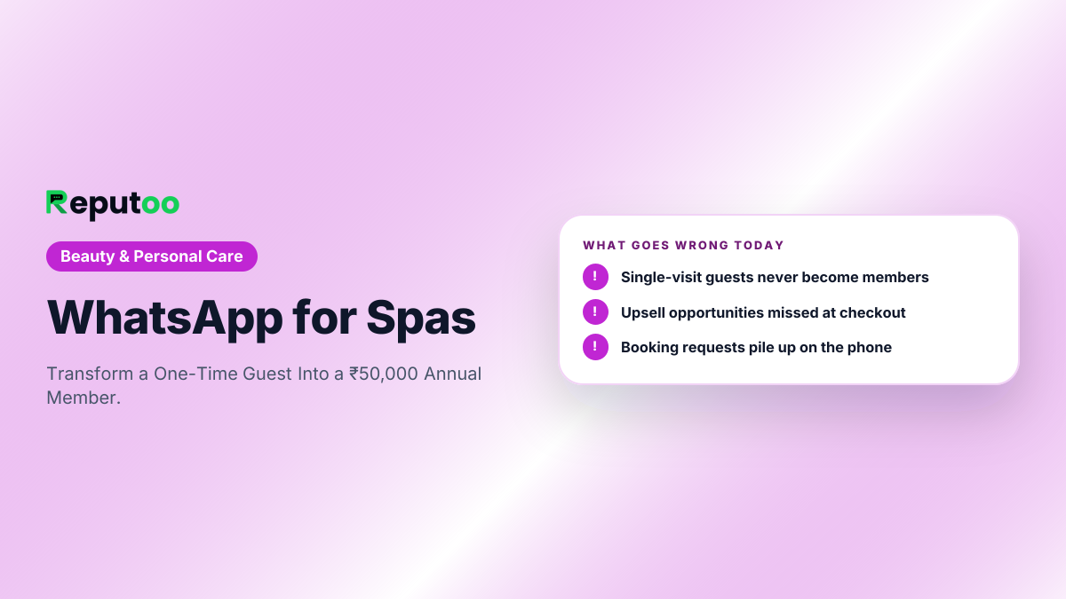 Where spas lose customers today: Single-visit guests never become members; Upsell opportunities missed at checkout; Booking requests pile up on the phone